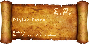 Rigler Petra névjegykártya